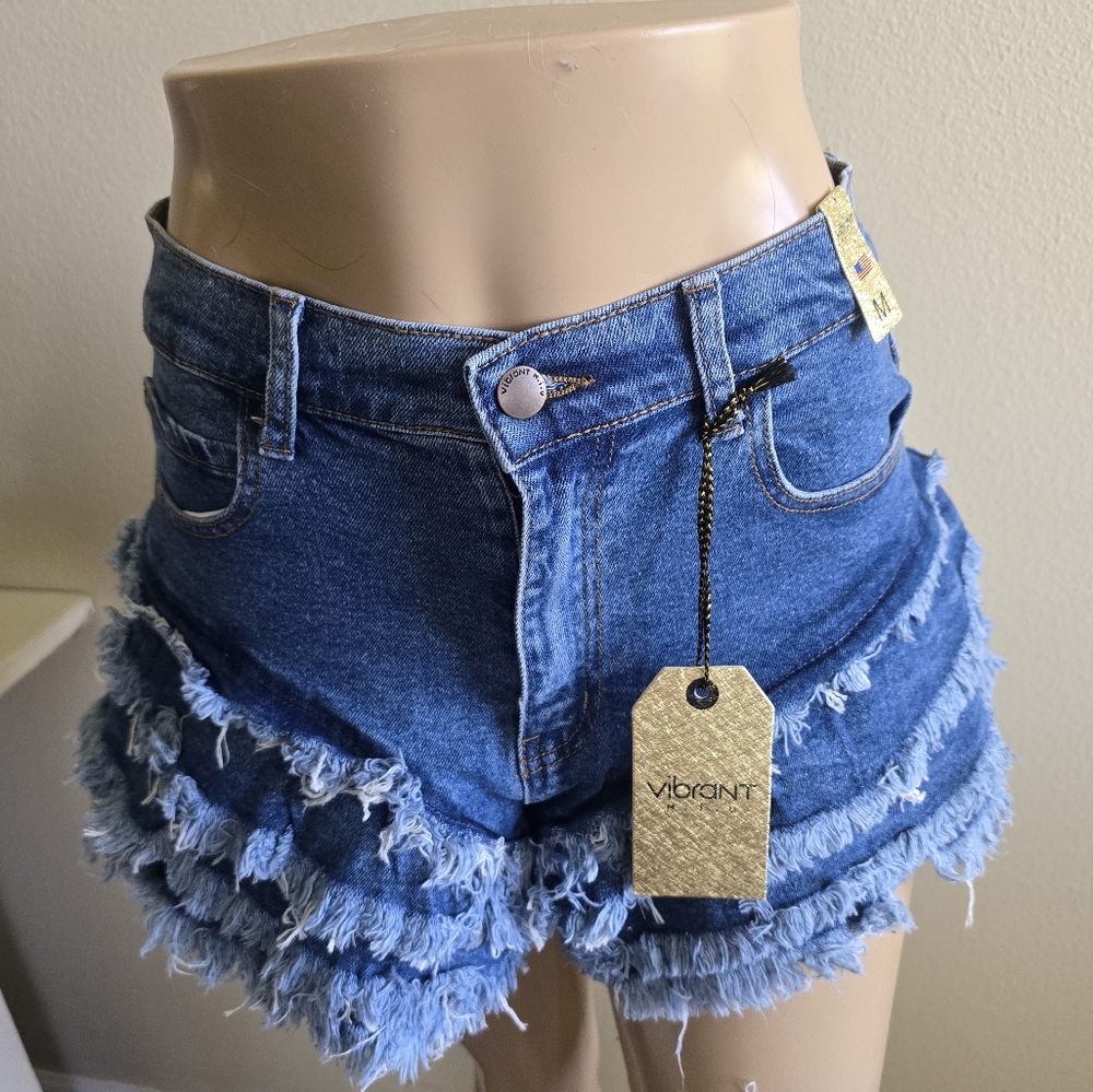 Denim Ruffle Shorts - Picture 4 of 9
